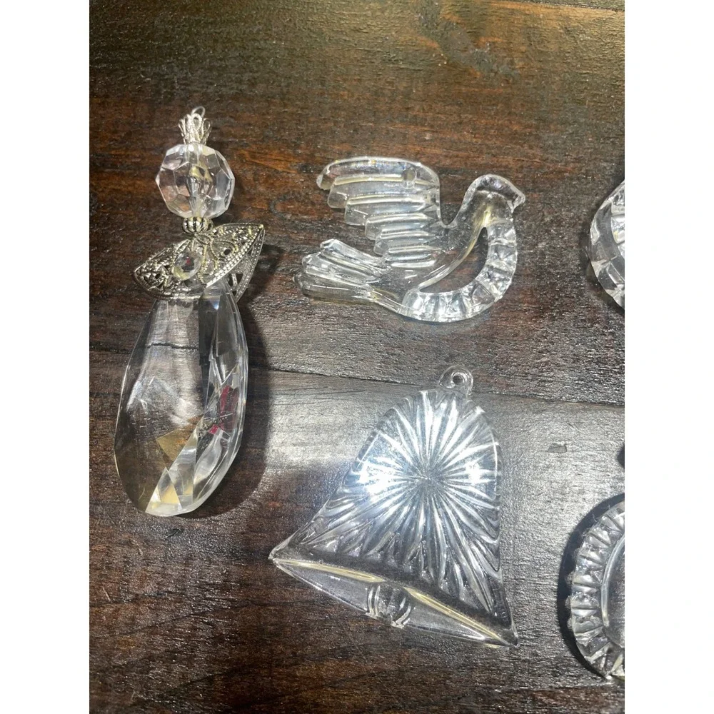Vintage Clear Glass Christmas Ornaments - Angel, Bell,‎ Tree, Horse